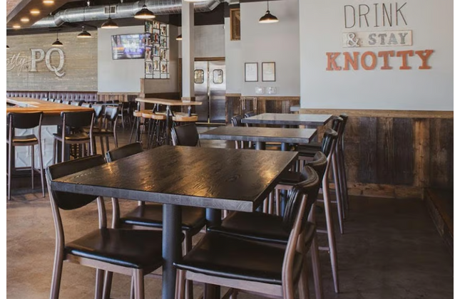 AMKO T64 Ashwood Carbonized Dark Butcher Block Restaurant Table Top