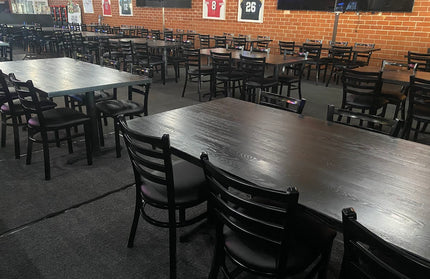 AMKO T64 Ashwood Carbonized Dark Butcher Block Restaurant Table Top