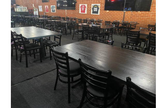 AMKO T64 Ashwood Carbonized Dark Butcher Block Restaurant Table Top