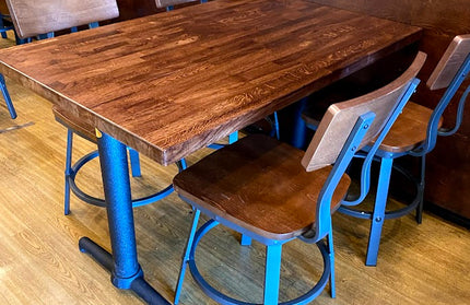 AMKO T11 White Oak Light Walnut Butcher Block Restaurant Table Top