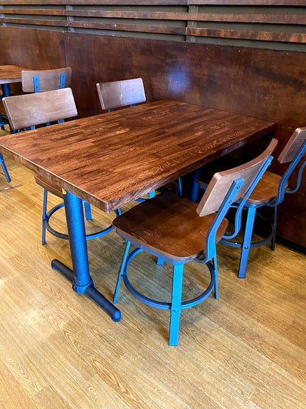 AMKO T11 White Oak Light Walnut Butcher Block Restaurant Table Top