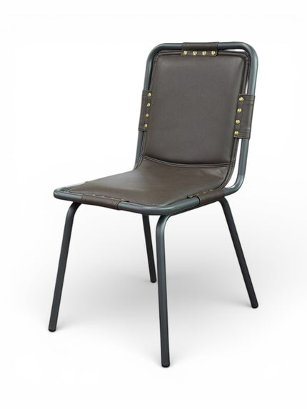 AMKO M5900-2  Dark Gray Metal Frame Full Upholstered Seat Restaurant Chair