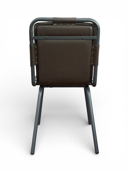 AMKO M5900-2  Dark Gray Metal Frame Full Upholstered Seat Restaurant Chair