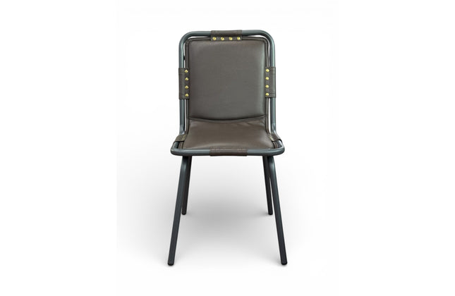 AMKO M5900-2  Dark Gray Metal Frame Full Upholstered Seat Restaurant Chair