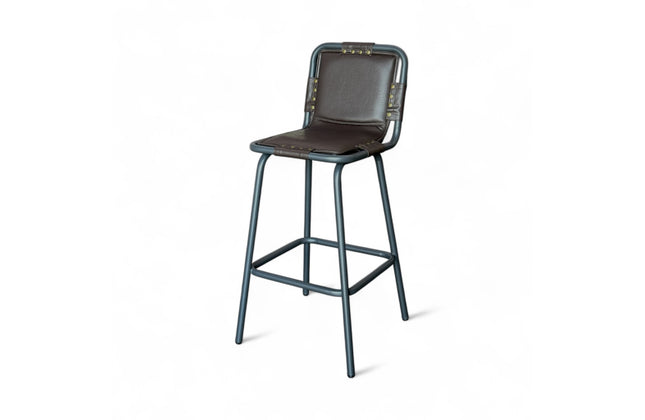 AMKO M5900BS-2  Dark Gray Metal Frame Full Upholstered Seat Restaurant Barstool