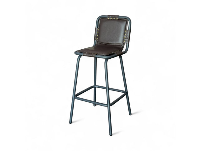 AMKO M5900BS-2  Dark Gray Metal Frame Full Upholstered Seat Restaurant Barstool