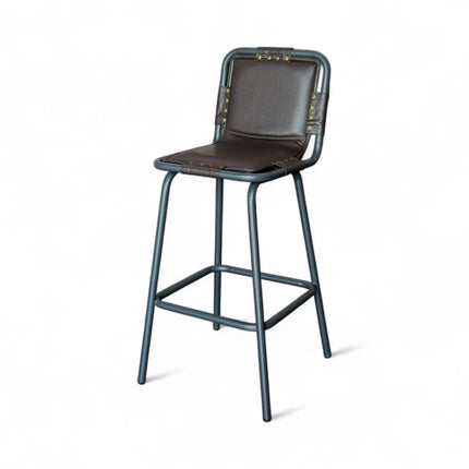 AMKO M5900BS-2  Dark Gray Metal Frame Full Upholstered Seat Restaurant Barstool