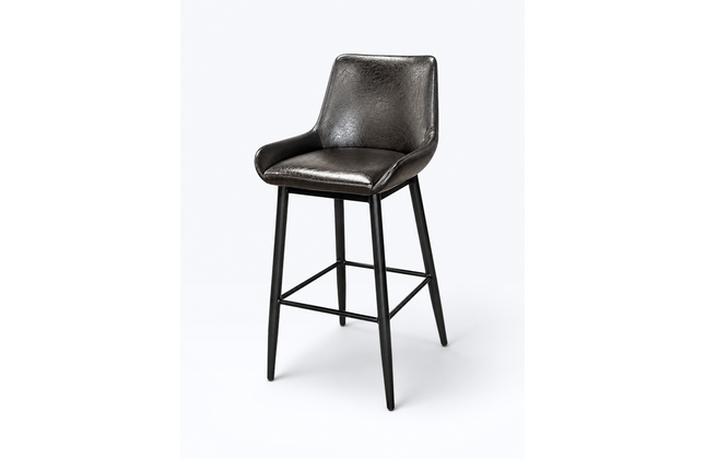 AMKO M5901BS Brown Metal Frame Full Upholstered Seat Restaurant Barstool