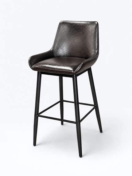 AMKO M5901BS Brown Metal Frame Full Upholstered Seat Restaurant Barstool