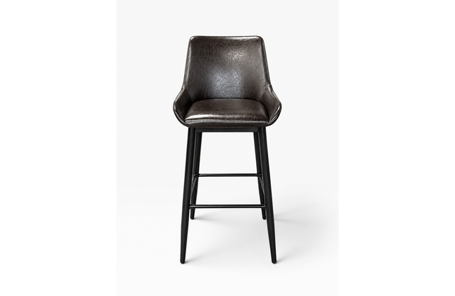 AMKO M5901BS Brown Metal Frame Full Upholstered Seat Restaurant Barstool
