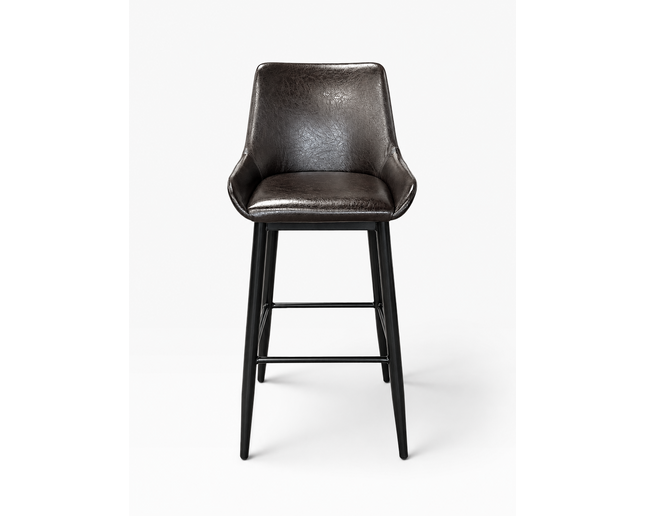AMKO M5901BS Brown Metal Frame Full Upholstered Seat Restaurant Barstool