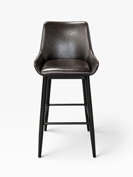 AMKO M5901BS Brown Metal Frame Full Upholstered Seat Restaurant Barstool