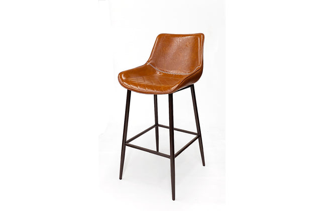 AMKO M5931BS Pumpkin Metal Frame Full Upholstered Seat Restaurant Barstool