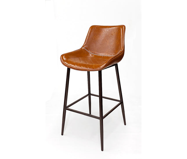 AMKO M5931BS Pumpkin Metal Frame Full Upholstered Seat Restaurant Barstool