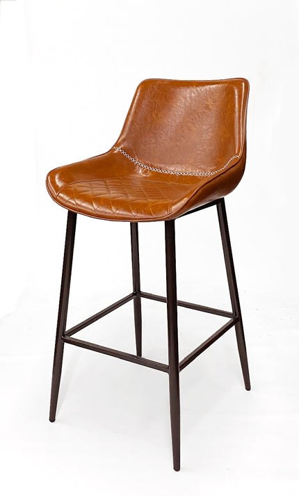 AMKO M5931BS Pumpkin Metal Frame Full Upholstered Seat Restaurant Barstool