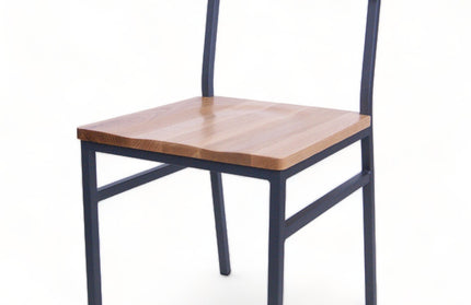 AMKO M658 Dark Gray Metal Commercial Grade Restaurant Chair - Natural