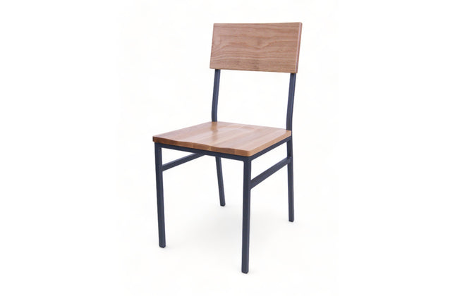 AMKO M658 Dark Gray Metal Commercial Grade Restaurant Chair - Natural