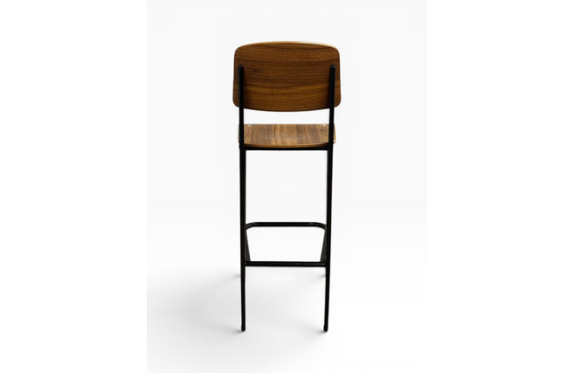 AMKO M7770BS HPL Black Walnut Metal Commercial Grade Restaurant Barstool