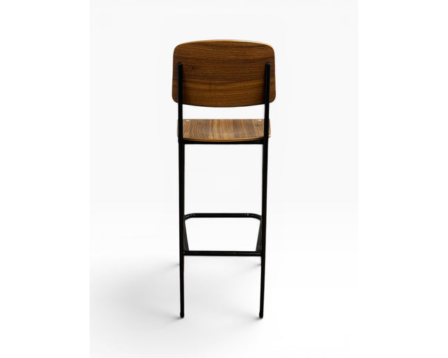 AMKO M7770BS HPL Black Walnut Metal Commercial Grade Restaurant Barstool