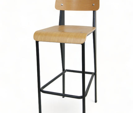 AMKO M7770BS Natural Metal Commercial Grade Restaurant Barstool