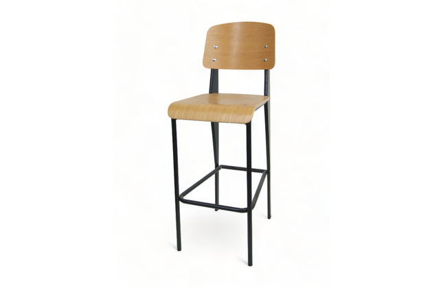 AMKO M7770BS Natural Metal Commercial Grade Restaurant Barstool
