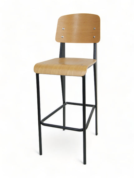 AMKO M7770BS Natural Metal Commercial Grade Restaurant Barstool