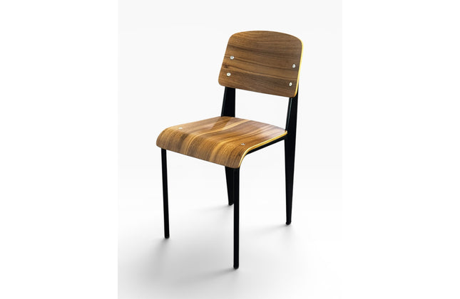 AMKO M7770 HPL Black Walnut Metal Commercial Grade Restaurant Chair
