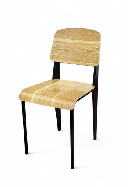 AMKO M7770 HPL Oak Metal Commercial Grade Restaurant Chair