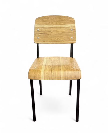 AMKO M7770 HPL Oak Metal Commercial Grade Restaurant Chair