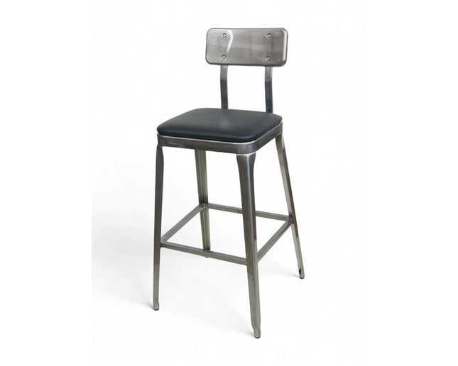 AMKO M7771BS Pewter Commercial Grade Restaurant Barstool