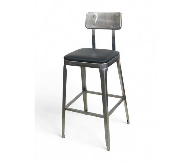 AMKO M7771BS Pewter Commercial Grade Restaurant Barstool