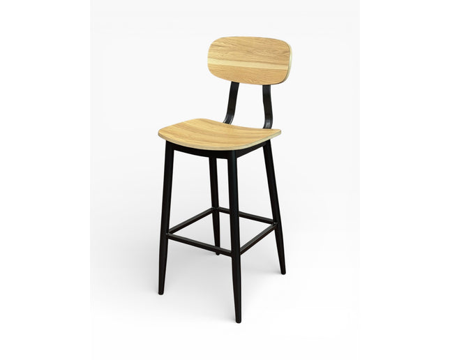 AMKO M7775BS Oak Metal Commercial Grade Restaurant Barstool