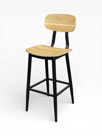 AMKO M7775BS Oak Metal Commercial Grade Restaurant Barstool