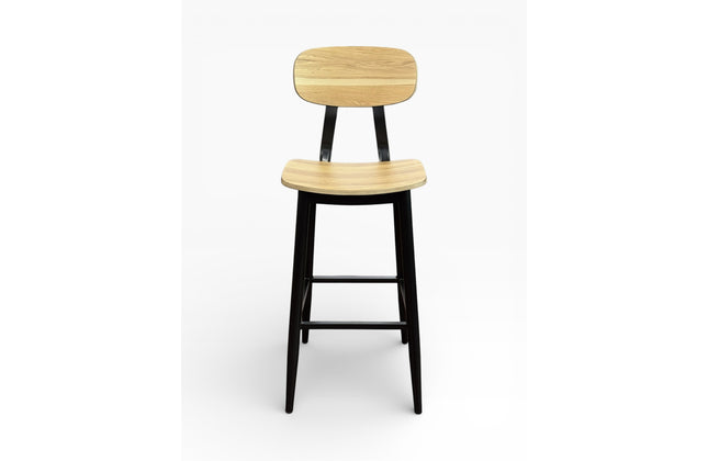 AMKO M7775BS Oak Metal Commercial Grade Restaurant Barstool