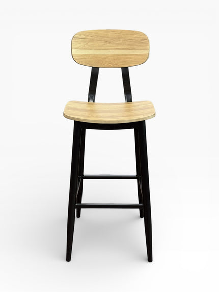 AMKO M7775BS Oak Metal Commercial Grade Restaurant Barstool