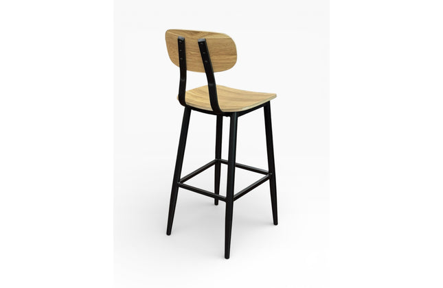 AMKO M7775BS Oak Metal Commercial Grade Restaurant Barstool