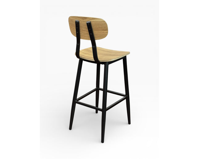 AMKO M7775BS Oak Metal Commercial Grade Restaurant Barstool