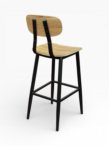 AMKO M7775BS Oak Metal Commercial Grade Restaurant Barstool