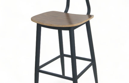 AMKO M7775BS Black Walnut Metal Commercial Grade Restaurant Barstool