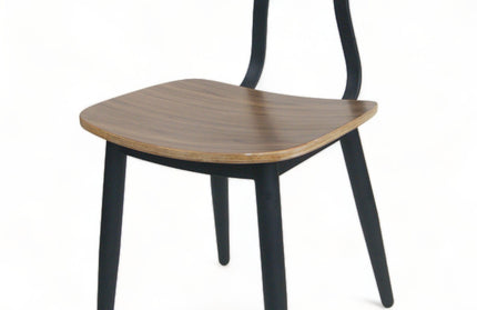 AMKO M7775 Black Walnut Metal Commercial Grade Restaurant Chair