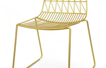 AMKO M7779 Gold Metal Commercial Grade Restaurant Wire Chair