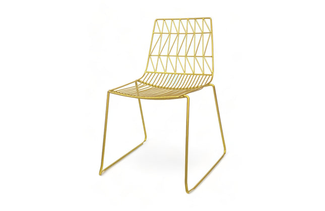 AMKO M7779 Gold Metal Commercial Grade Restaurant Wire Chair