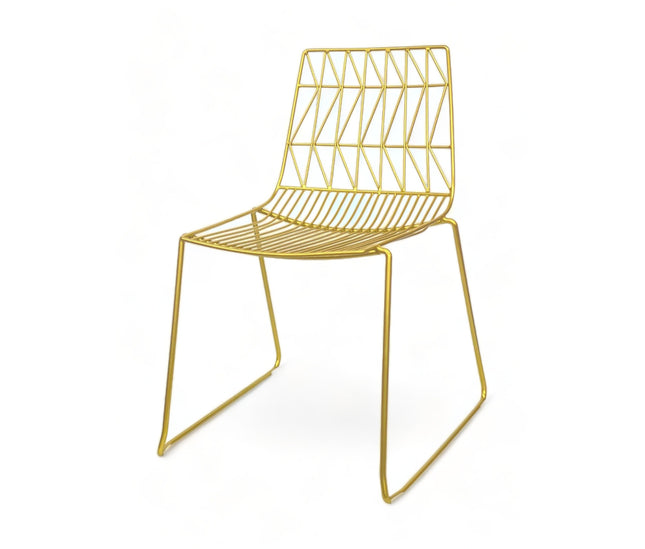 AMKO M7779 Gold Metal Commercial Grade Restaurant Wire Chair