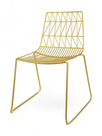 AMKO M7779 Gold Metal Commercial Grade Restaurant Wire Chair