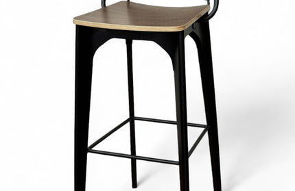 AMKO M7780BS Black Metal Commercial Grade Restaurant Barstool