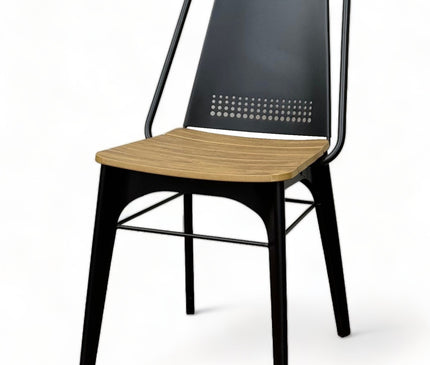 AMKO M7780W Black Metal Commercial Grade Restaurant Chair