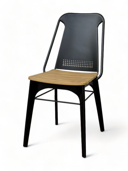AMKO M7780W Black Metal Commercial Grade Restaurant Chair