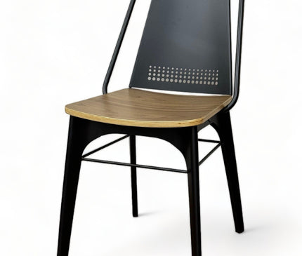 AMKO M7780 Black Metal Commercial Grade Restaurant Chair