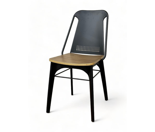 AMKO M7780 Black Metal Commercial Grade Restaurant Chair