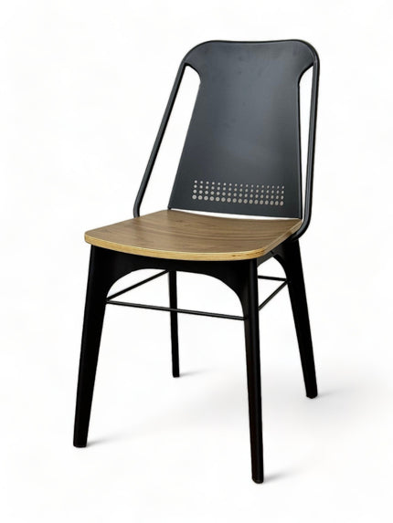 AMKO M7780 Black Metal Commercial Grade Restaurant Chair